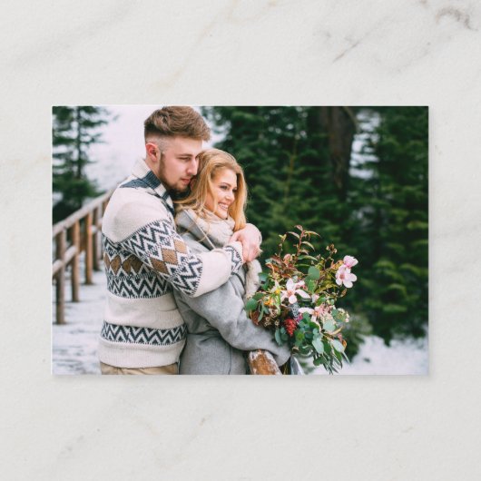 Calligrafie Hartelijk foto Groene QR RSVP Informatiekaartje (Achterkant)