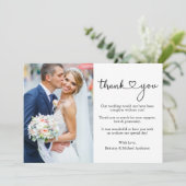 Calligrafie Hartelijk fotohuwelijk Hartelijk dank Bedankkaart (Staand voorkant)