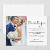 Calligrafie Hartelijk fotohuwelijk Hartelijk dank Bedankkaart (Voorkant / Achterkant)