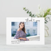 Calligrafie - hartscript Afstuderen foto Bedankkaart (Staand voorkant)