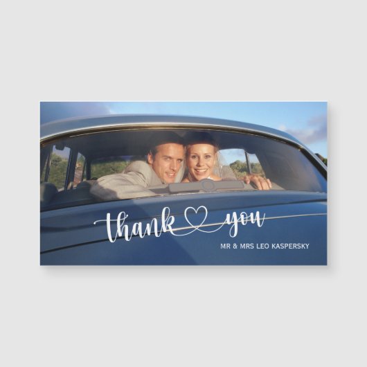 Calligrafie Hartscript bruiloft Foto bedankt (Voorkant)