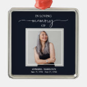 Calligrafie Herdenking van herdenking op foto's Metalen Ornament (Voorkant)