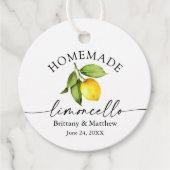 Calligrafie Homemade Limoncello Waterverf Lemon Bedankjes Labels (Voorkant)