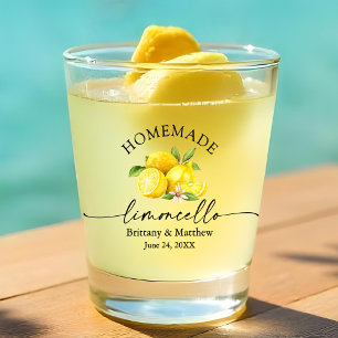 Calligrafie Homemade Limoncello Waterverf Lemons Shot Glas