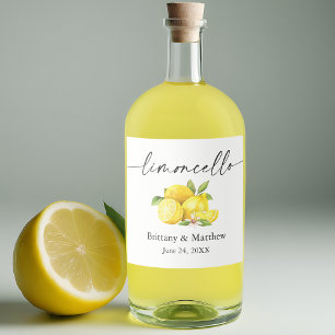 Calligrafie Ink Limoncello Waterverf Lemons Likeurfles Etiket