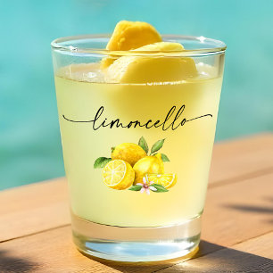 Calligrafie Ink Limoncello Waterverf Lemons Shot Glas