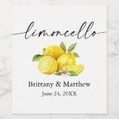 Calligrafie Ink Limoncello Waterverf Lemons Wijn Etiket (Enkel label)