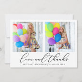 Calligrafie Ink Love en Bedankt 2 Foto Afstuderen (Voorkant)