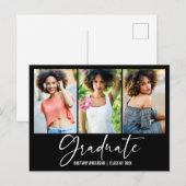  Calligrafie Ink Pen Afstuderen 3 Foto Briefkaart (Voorkant / Achterkant)