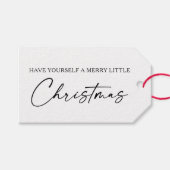 Calligrafie Ink Pen Script Minimale kerstdagen Cadeaulabel (Voorkant (Horizontaal))