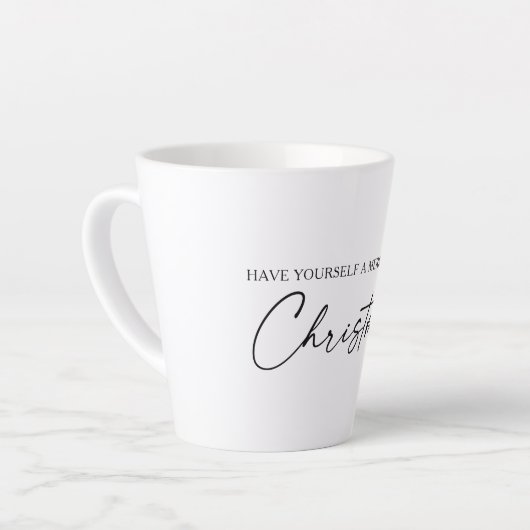 Calligrafie Ink Pen Script Minimale kerstdagen Latte Mok (Linkerhoek)