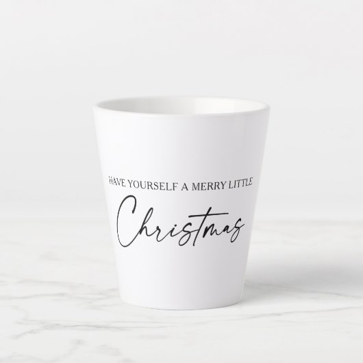 Calligrafie Ink Pen Script Minimale kerstdagen Latte Mok (Voorkant)