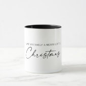 Calligrafie Ink Pen Script Minimale kerstdagen Mok (Midden)