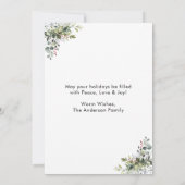 Calligrafie Ink Script Greenery Berries 2 Foto Feestdagenkaart (Achterkant)