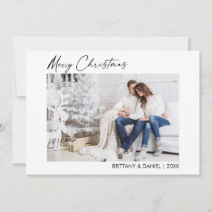 Calligrafie-inkt met kerstcadeaufoto feestdagenkaart