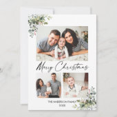 Calligrafie inkt Script 3 Foto Greenery Berries Feestdagenkaart (Voorkant)