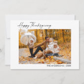 Calligrafie inkt script Happy Thanksgiving Feestdagenkaart (Voorkant)