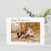 Calligrafie inkt script Happy Thanksgiving Feestdagenkaart (Staand voorkant)