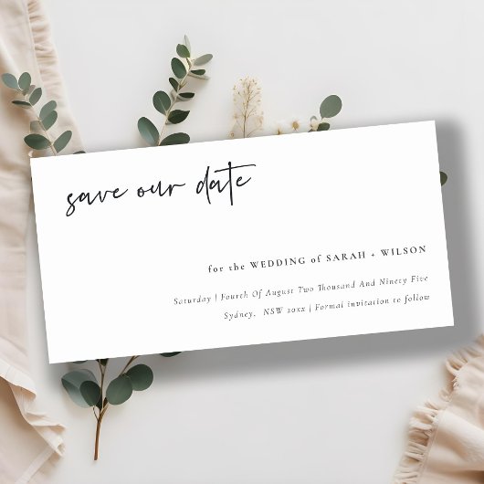 Calligrafie Kaart om de datum te reserveren om met