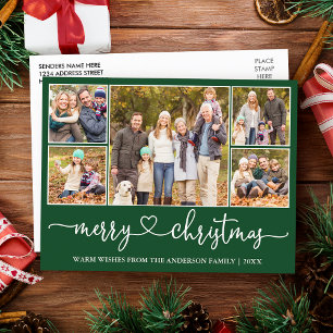 Calligrafie Kerst 5 Foto Green Holiday Briefkaart