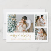 Calligrafie Kerst script 3 Foto Feestdagenkaart (Voorkant)