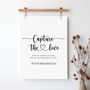 Calligrafie Leg het liefdeshashtag-teken vast Poster