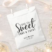 Calligrafie Love is Sweet Take a Treat Wedding Bedankzakje (Geknipt)