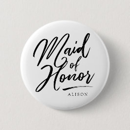 Calligrafie Maid of Honor elegant Ronde Button 5,7 Cm