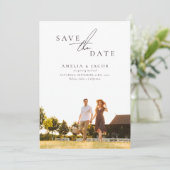 Calligrafie Minimale bruiloft sparen Datum Save The Date (Staand voorkant)