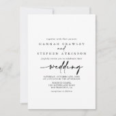Calligrafie Modern Elegant Front & Back Wedding Kaart (Voorkant)