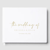 Calligrafie Modern Elegant Gold Wedding Gastenboek (Voorkant)