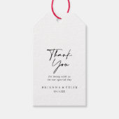 Calligrafie Modern Elegant Wedding Bedankt Cadeaulabel (Voorkant)
