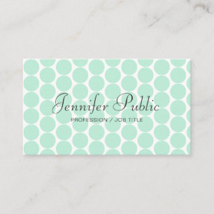 Calligrafie Moderne Sjabloon Elegant Mint Green Bu Visitekaartje