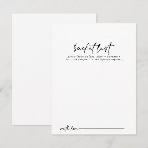 Calligrafie Moderne Wedding Bucket List-kaarten Briefkaart