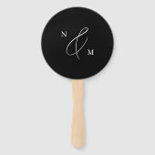 Calligrafie Monogram Bride Groom Fotobruiloft Handwaaier (Achterkant)