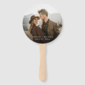 Calligrafie Monogram Bride Groom Fotobruiloft Handwaaier (Voorkant)