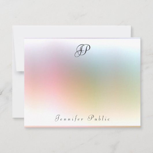 Calligrafie Monogram Colorful Sjabloon Elegant (Voorkant)