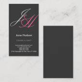 Calligrafie Monogram eenvoudig Visitekaartje (Voorkant / Achterkant)