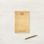 Calligrafie Monogram Elegante Sjabloon Post-it® Notes (Op bureau)
