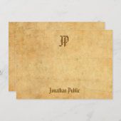 Calligrafie Monogram Nostalgische Sjabloon (Voorkant / Achterkant)