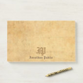 Calligrafie Monogram Sjabloon Elegant Post-it® Notes (Op bureau)