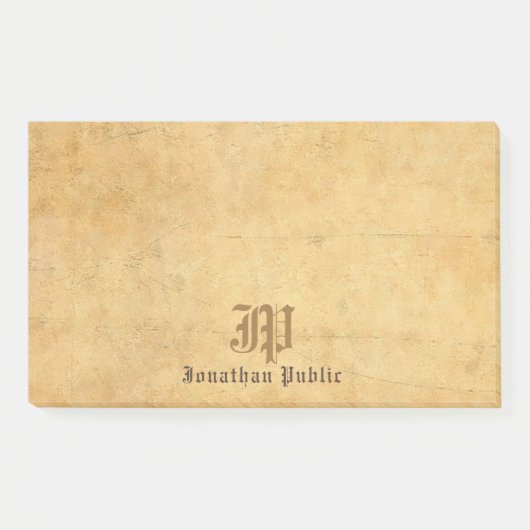 Calligrafie Monogram Sjabloon Elegant Post-it® Notes (Voorkant)