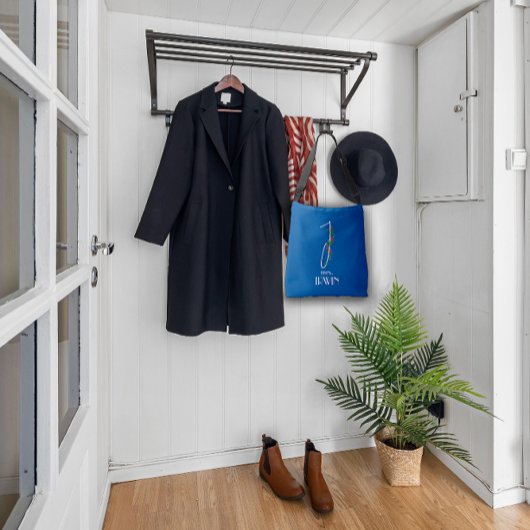 Calligrafie monogram waterverf letter I blauw Crossbody Tas