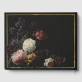 Calligrafie Monogram Zwart Romantische Bloemen Gastenboek (Achterkant)