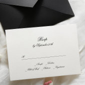 Calligrafie Monogram zwart-wit klassieke bruiloft RSVP Kaartje