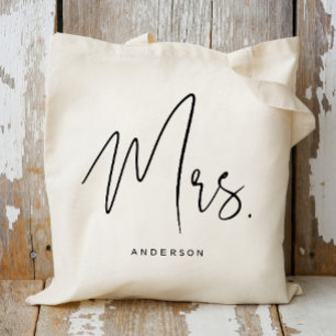 Calligrafie Mrs Bride tot Canvas tas