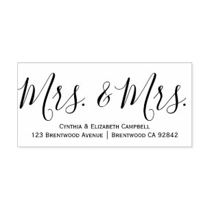 Calligrafie Mrs. & Mrs Personalized Rubber Stamp Zelfinktende Stempel