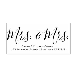 Calligrafie Mrs. & Mrs Personalized Rubber Stamp Zelfinktende Stempel
