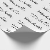 Calligrafie Naam Creatief Trendy Wit  Cadeaupapier (Hoek)