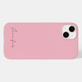 Calligrafie naam professionele effen roze vrouweli Case-Mate iPhone case (Achterkant (horizontaal))